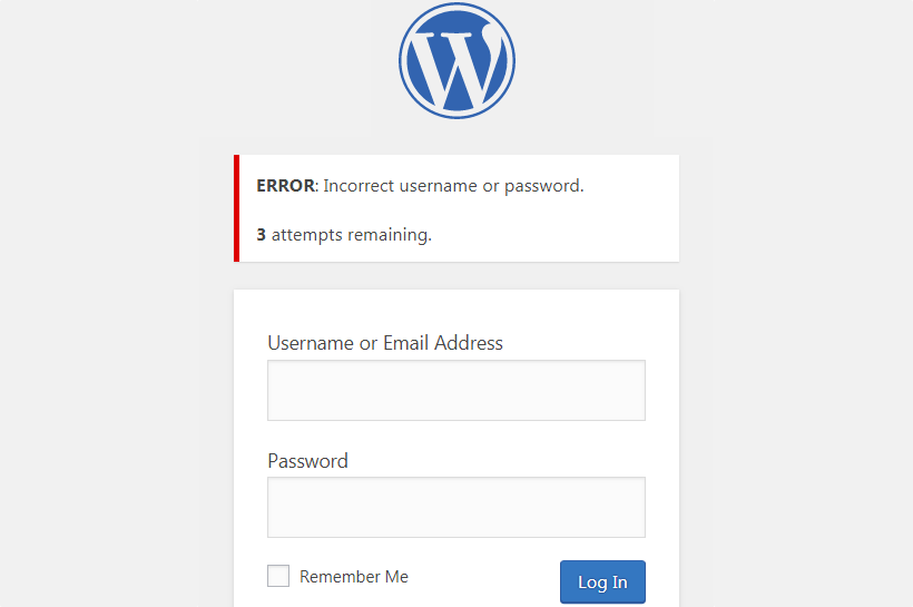 限制WordPress登录尝试次数提示