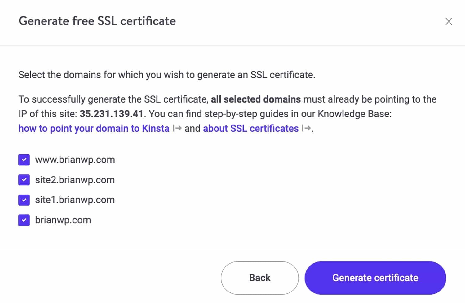 为您的多站点生成SSL证书。