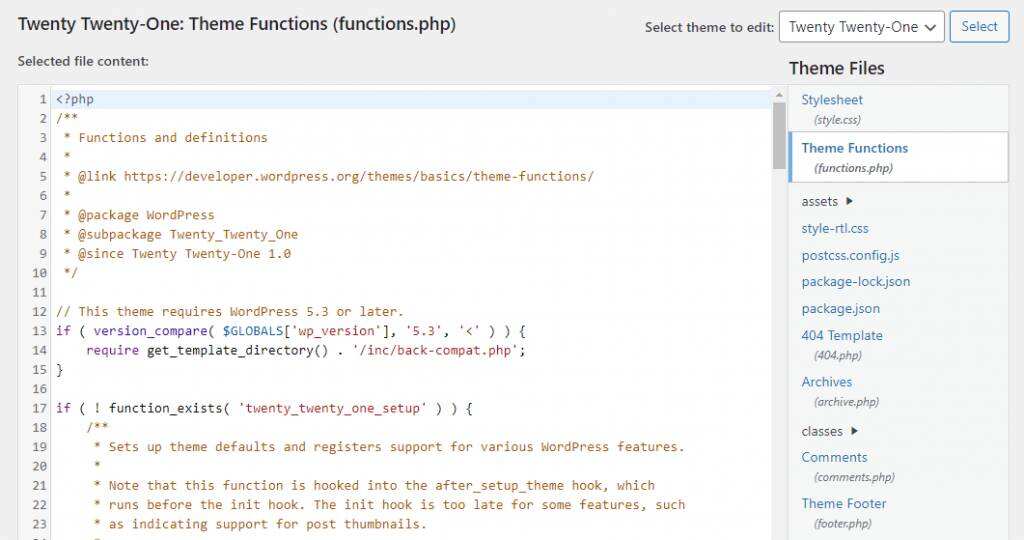 主题functions.php文件