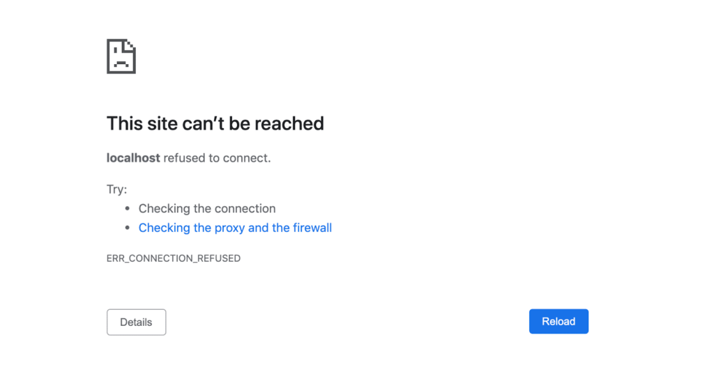 Chrome中的ERR_CONNECTION_REFUSED页面