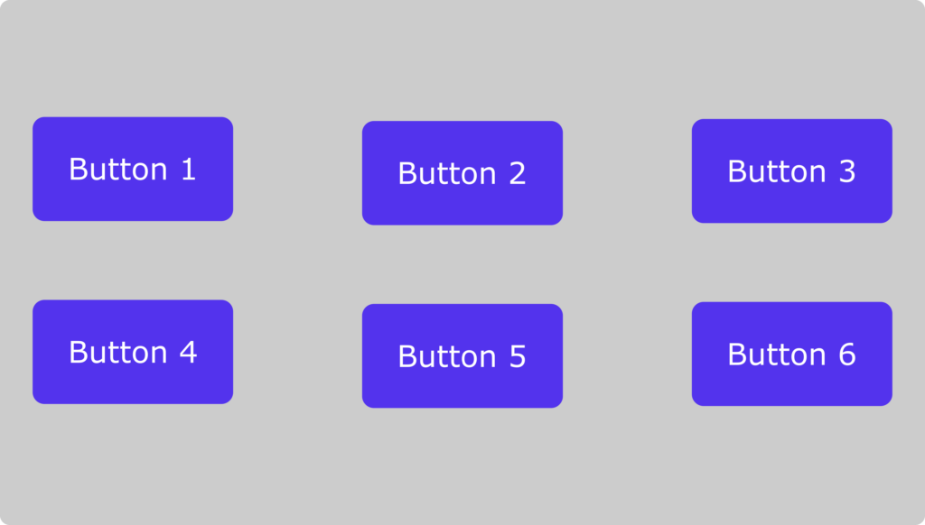 六个紫色按钮等距排成两行