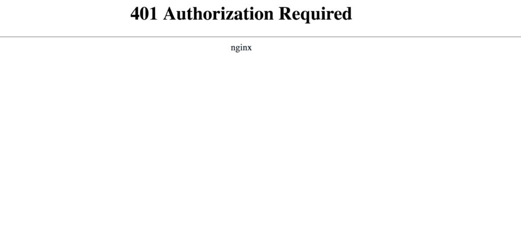 Nginx服务器401 Authorization Required错误消息