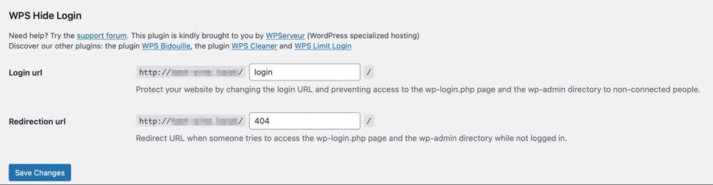 wps hide login插件设置