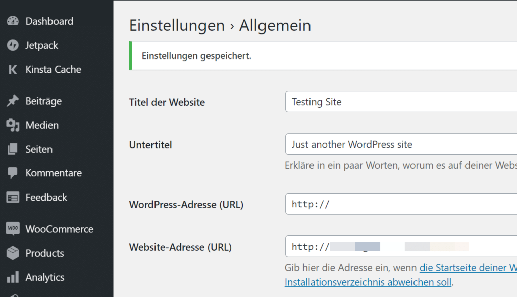 WordPress仪表盘的德语翻译