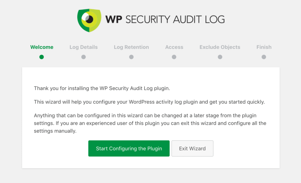 配置WP Security Audit Log插件