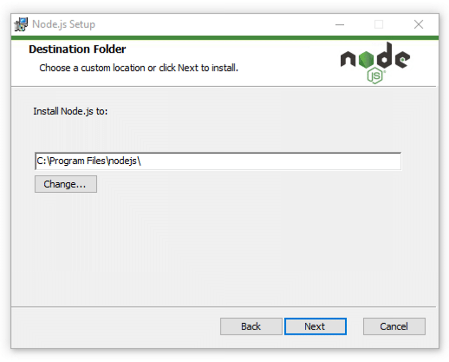 选择Node.js安装文件夹