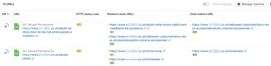 redirect-chain-report-site-audit