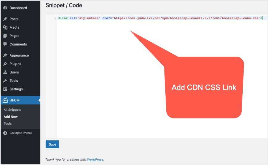 添加CDN CSS链接