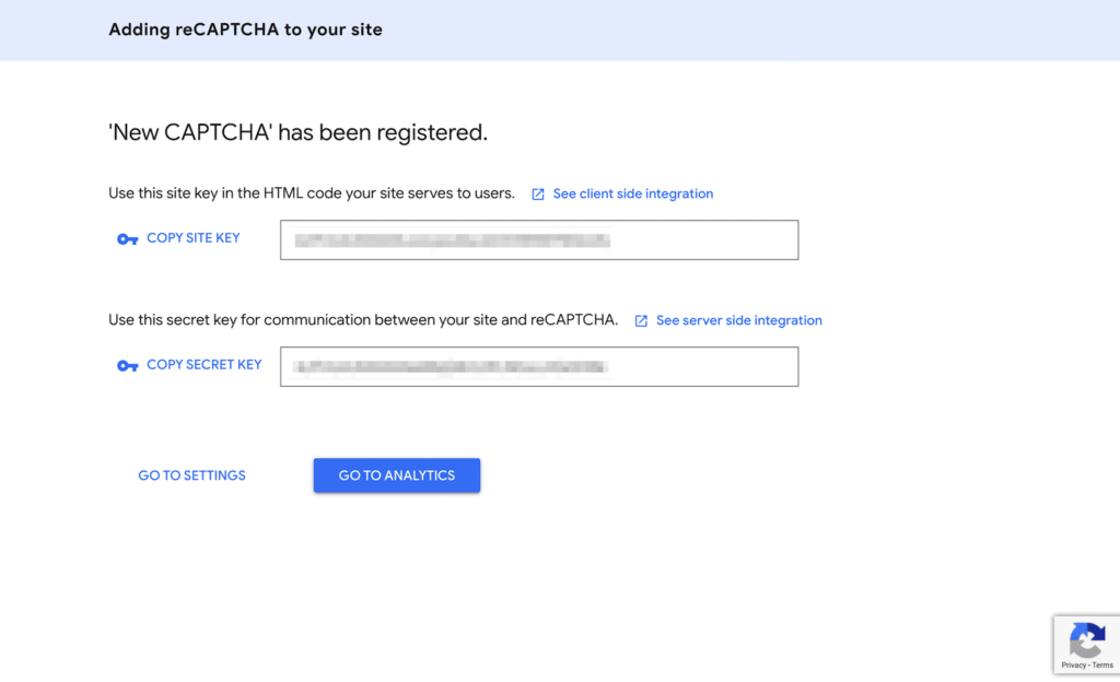 为新的Google reCAPTCHA获取站点和密钥